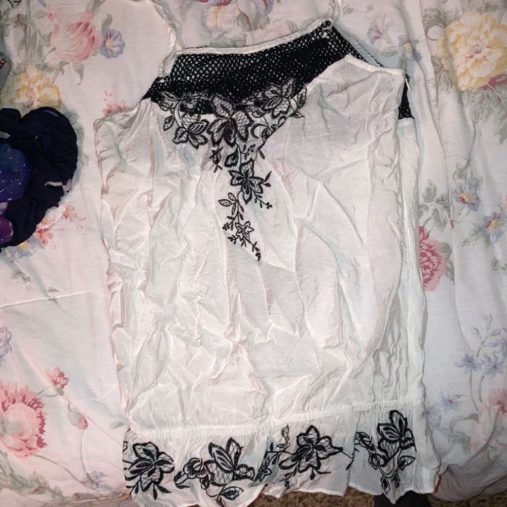 white top spaghetti strap